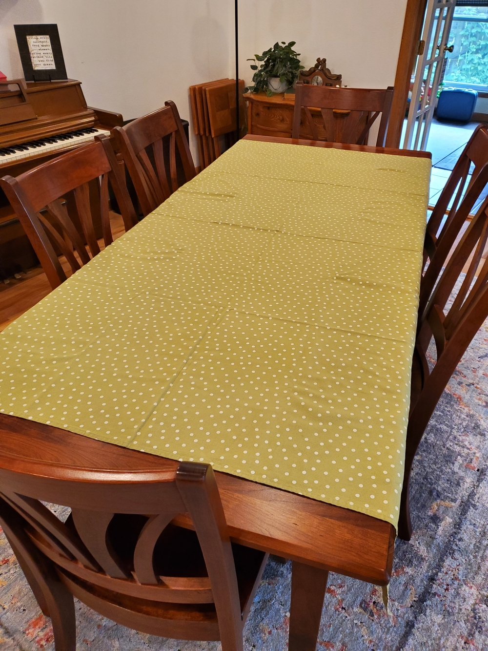 Polka Dot Green Tablecloth - Home Dining